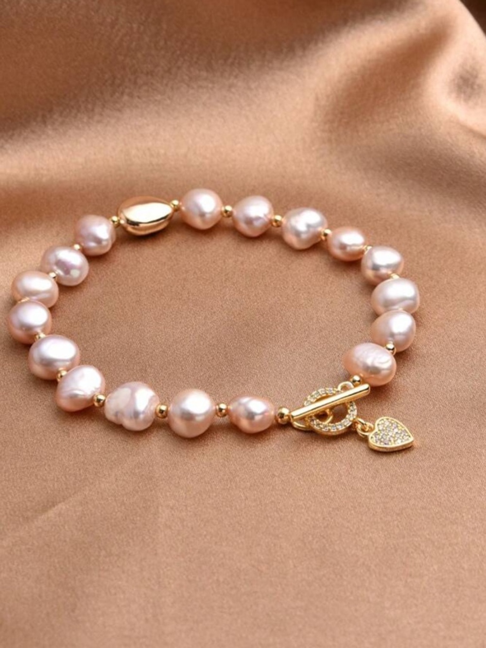 18K Gold Plated Natural Pearl Bracelet